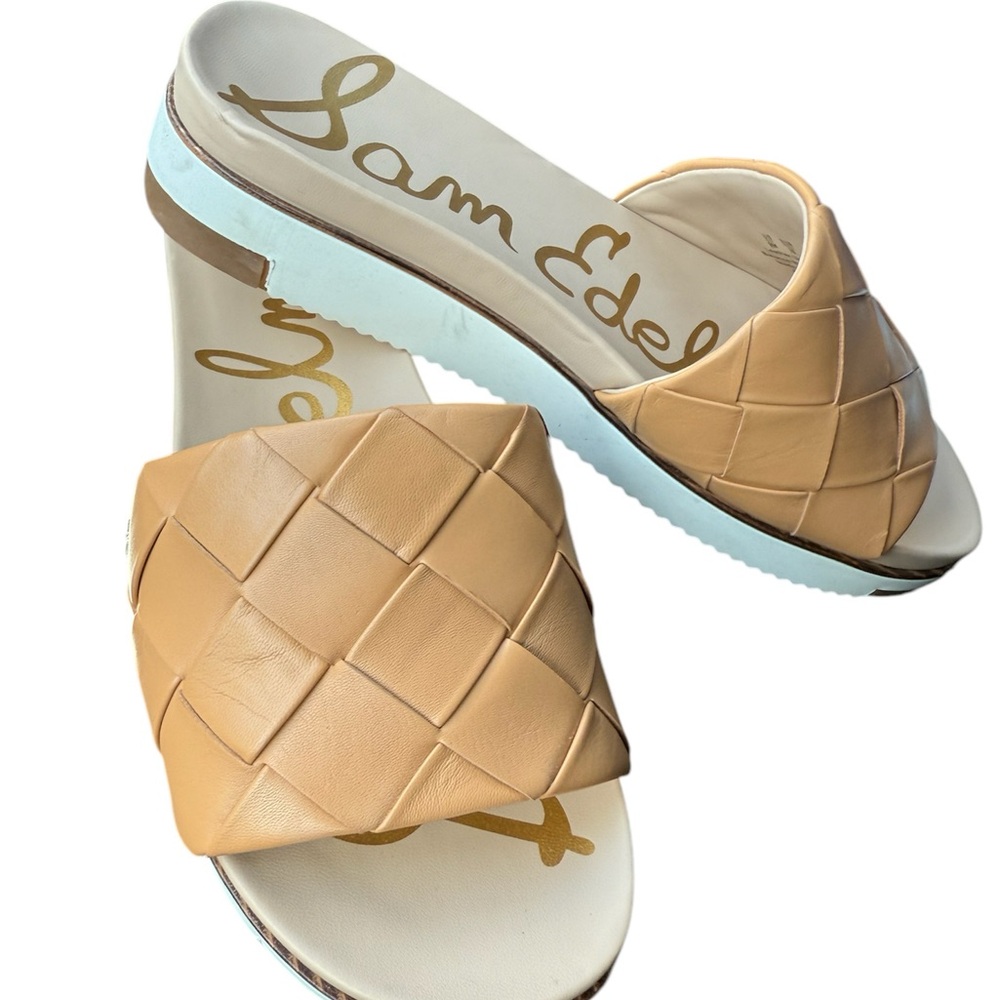 NEW! Sam Edelman Adelay slide sandal, tan leather, 9M